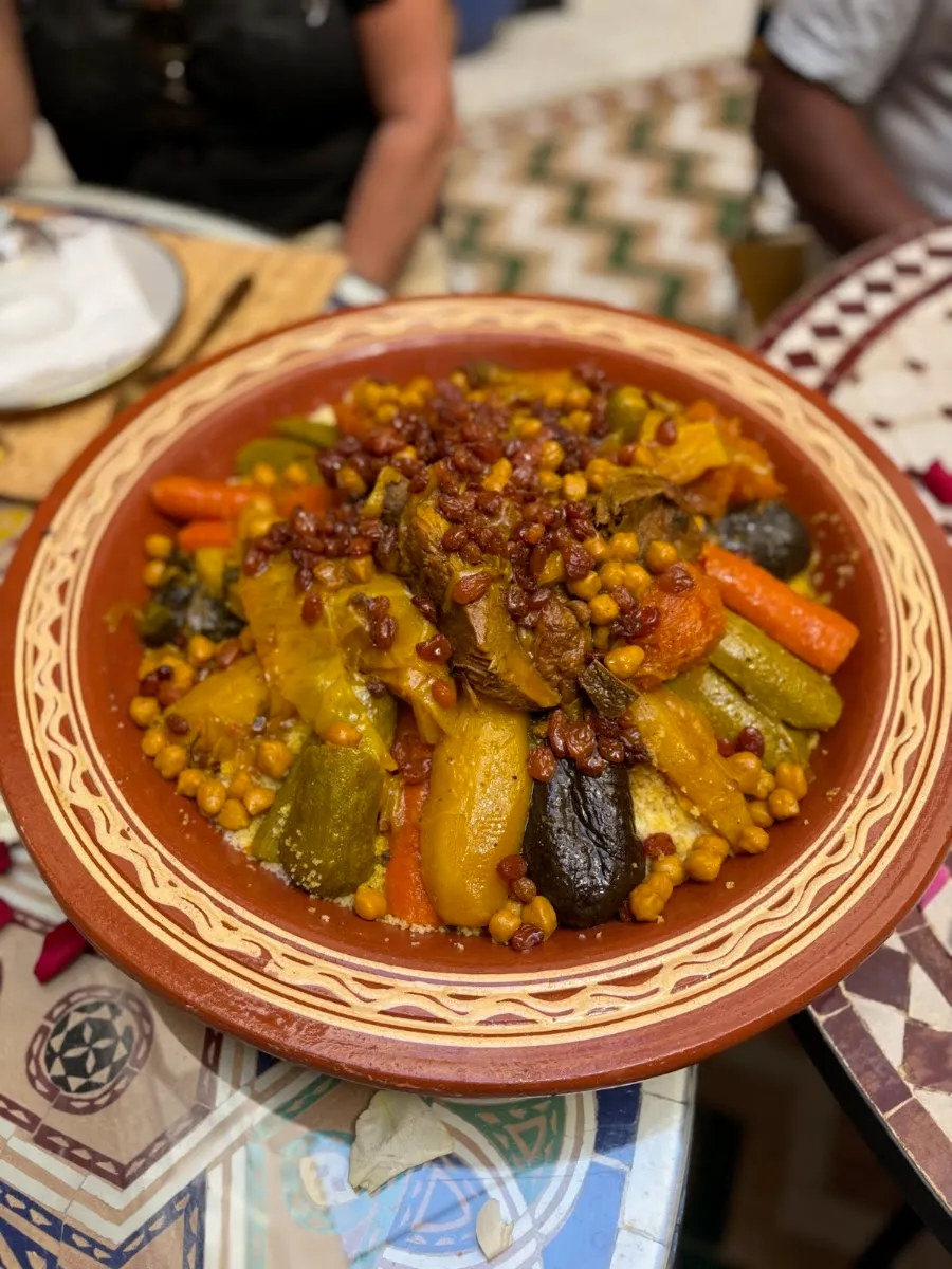 A lamb and vegetable tagine served at the riad